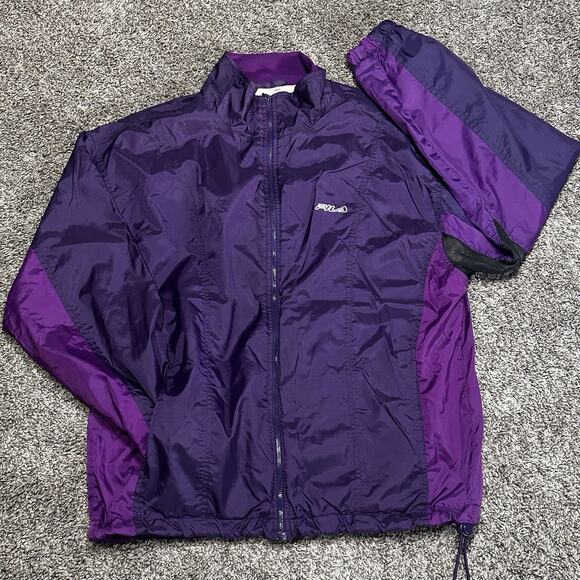 FILA Purple Nylon Windbreaker Jacket 90s Y2K Streetwear Womens Size Large - Picture 1 of 6